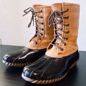 "Flurry" Duck Rain Boots by Madden Girl, 8.5